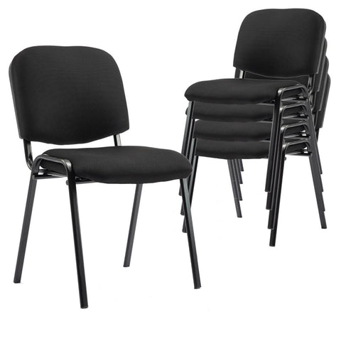 Wahson Office Chairs Stacking Conference Chairs - for Hotel Conference Rooms, Seminars, Events, Training, Churches, Community Centers and Home, (Set of 5), Black