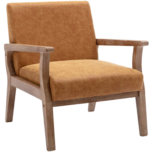 Wahson Mid Century Armchair with Wood Frames, Upholstered Farmhouse Living Room Chair - 3461