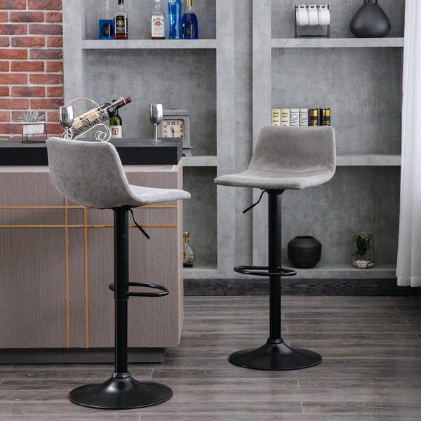 Wahson Height Adjustable Barstools for Pub, Kitchen and Home Bar with Back, Swivel Bar Chairs, Vintage Vinyl Leather, Set of 2