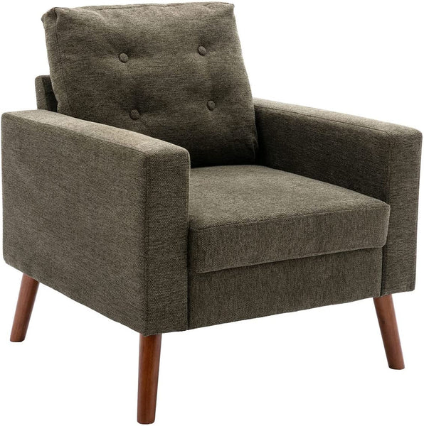 Wahson Accent Armchair with Tufted Back, Comfy Upholstered Single Sofa, Mid Century Modern Side Club Chair - SS16