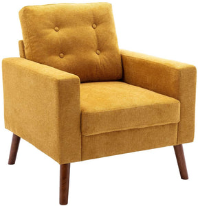 Wahson Accent Armchair with Tufted Back, Comfy Upholstered Single Sofa, Mid Century Modern Side Club Chair - SS16