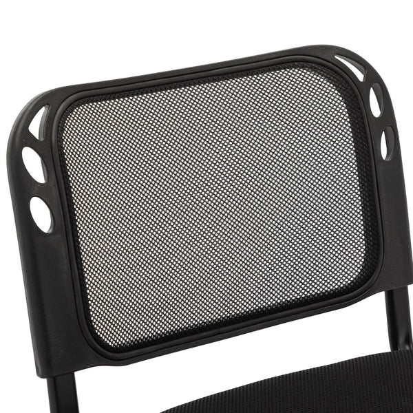 Stackable Conference Chairs - for Hotel Conference Rooms, Seminars, Events, Training, Churches, Community Centers and Home, (Set of 5), Mesh Back, Black