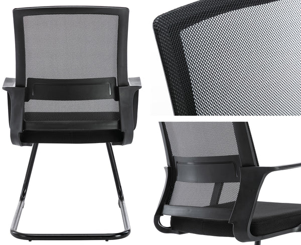 Wahson Office Chairs Heavy Duty Mesh Guest Chair, for Reception, Conference Room, Black