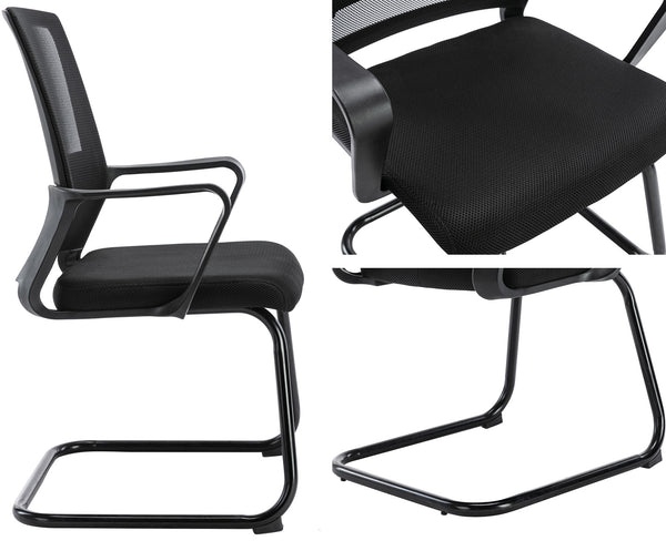 Wahson Office Chairs Heavy Duty Mesh Guest Chair, for Reception, Conference Room, Black