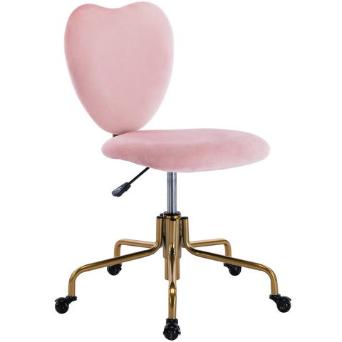 Wahson Velvet Upholstered Cute Home Office Desk Chair Armless - 3024