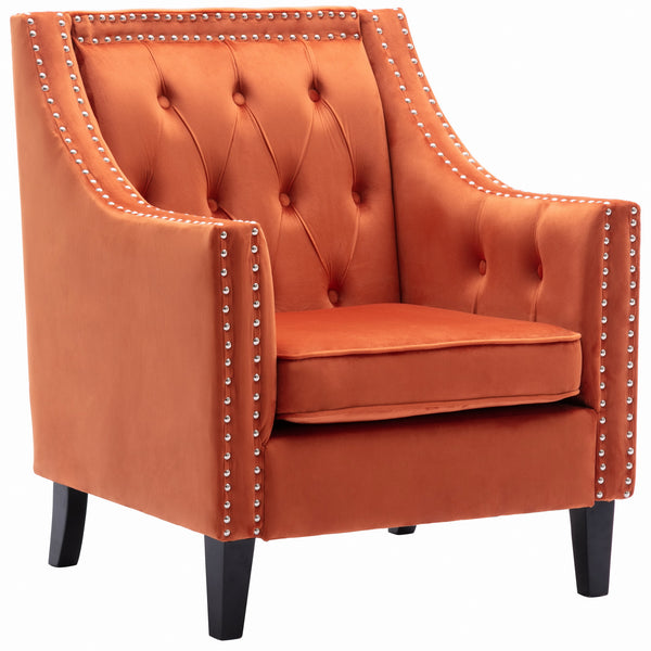 Wahson Tufted Accent Armchair Ulphostered Velvet Living Room Chair - 038